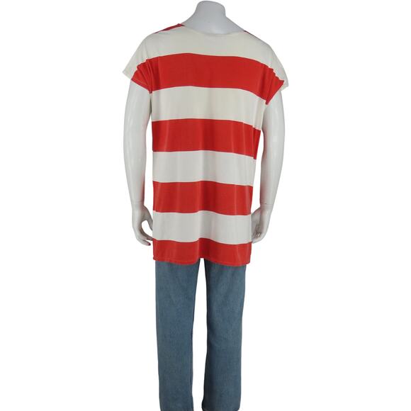 90s Vintage Mickey & Co J.G. Hook Donald Duck Striped PJ's Pajama T Shirt Dress - Picture 4 of 5